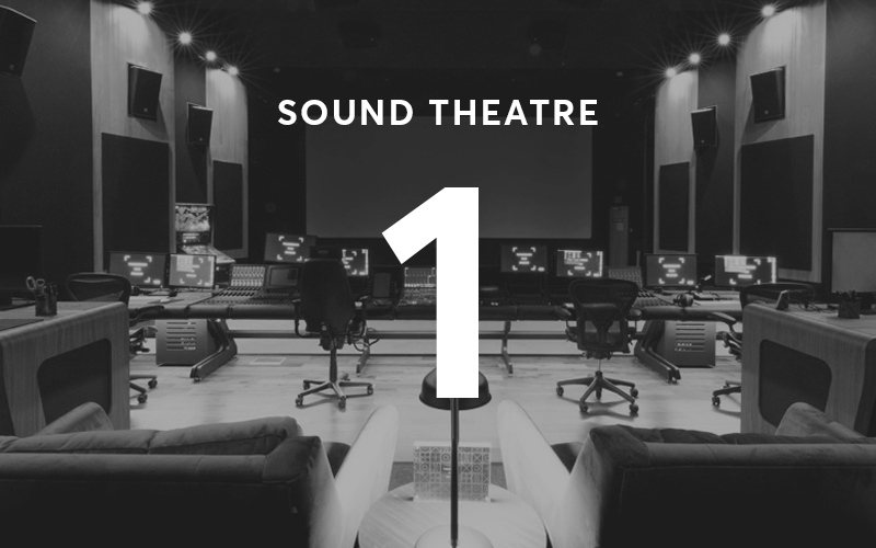 You can read "Sound Theatre 1" in white, with a black and white image of a sound theatre in the background.