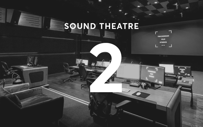 You can read "Sound Theatre 2" in white, with a black and white image of a sound theatre in the background.