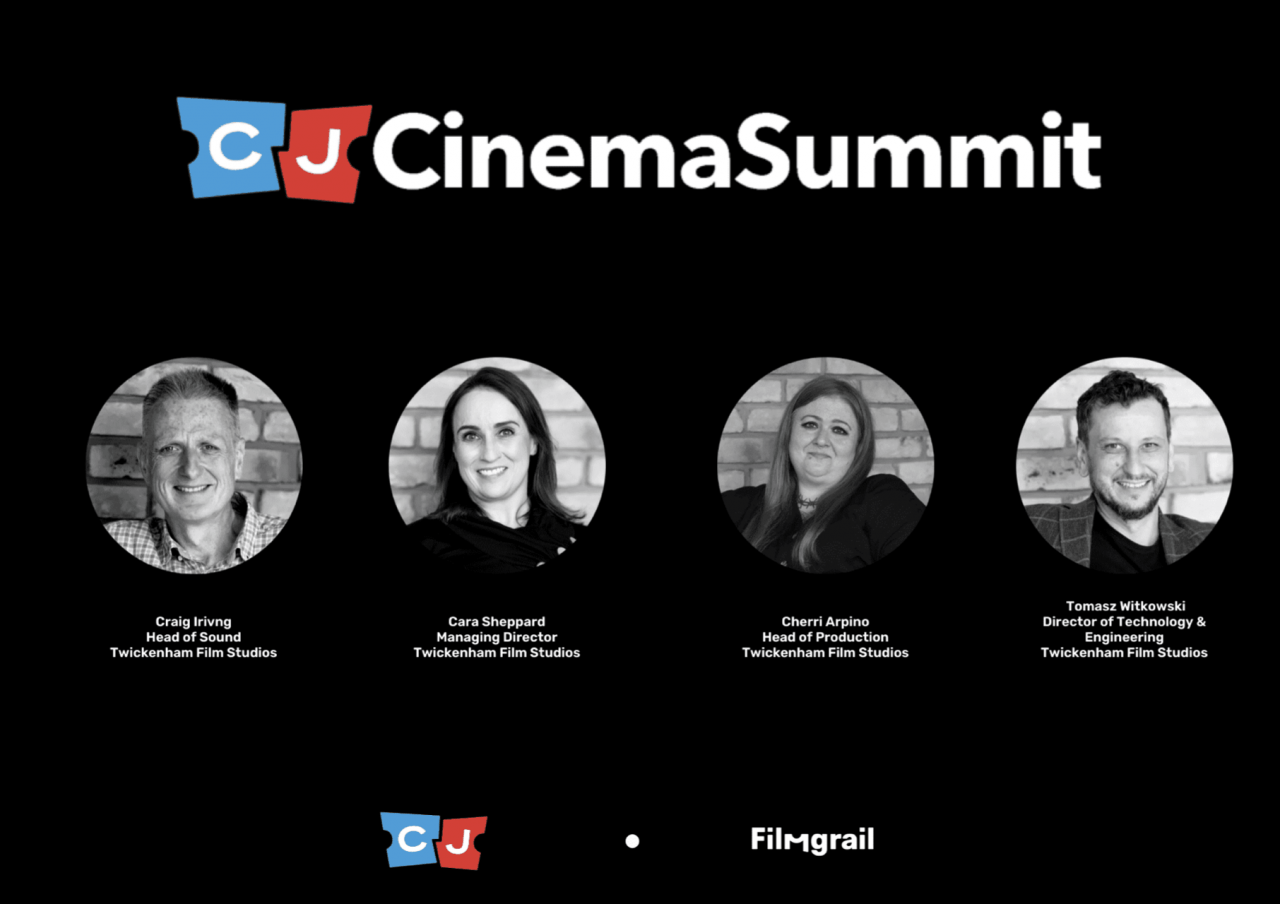 Celluloid Junkie Cinema Summit poster preseting the panel for the webinar