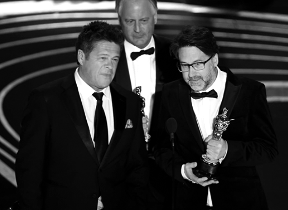 Paul Massey, Tim Cavagin and John Casali receive an Oscar for Bohemian Rhapsody.